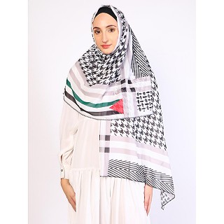 Palestine keffiyeh in Georgette fabric